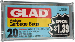 Medium garbage bags 8Gal Boîte plexiglass vue avant