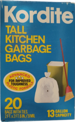 Tall kitchen Garbage bags 13Gal Boîte vue arrière
