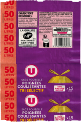 Poignées coulissantes Tri Sélectif 50L Etiquette