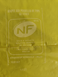 Poignées coulissantes Tri Sélectif 50L Vue marquage